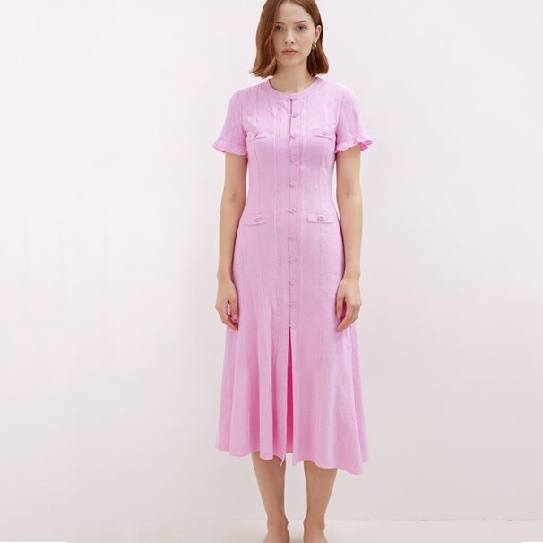Women's Clothing Style Niche Women's Short Sleeve Ruffled Long Knit Dress Early Autumn Hot For Formal & Casual_ecoleips.com
