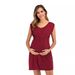 European And American Vest Skirt Explosive Solid Color Maternity Clothing Cross-border Foreign Trade Knitted Round Neck Sleeveless Maternity Dress_ecoleips.com