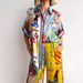 Women's Clothing Fashion Personality Printed Short Sleeved Color Matching Holiday Leisure Tether Suit_ecoleips.com