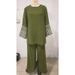 2025 Muslim Autumn New Women's Embroidered Round Neck Shirt And Wide Leg Pants Set_ecoleips.com