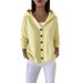Women's Clothing Cozy Hooded Knit Cardigan Women's Oversized Loungewear Sweater Coat For Autumn Winter_ecoleips.com