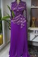 Women's Clothing Three House Pleated Hot Stamping Process Printed Top + 360 Large Swing Skirt Suit_ecoleips.com