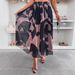 2025 New INS Style Mesh Print Waist-Cinching Flared Casual Midi Skirt_ecoleips.com