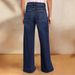 Women's Clothing Spring New Lace Up Stretch Jeans Straight Temperament Wide Leg Trousers_ecoleips.com