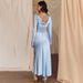 Solid Color Cowl Neck Open Back Long Sleeve Maxi Dress Women Elegant Hot Girl Casual Slim Long Dress_ecoleips.com