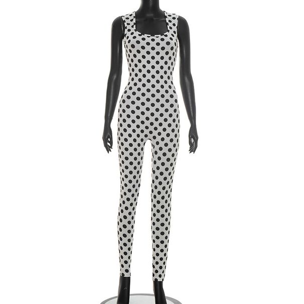 Bodysuits Style Spring Arrival Style Fashionable Slim Fit Polka Dot Jumpsuit_ecoleips.com