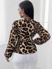 Fashionable Elegant Leopard Print Tie Shirt Spring And Autumn Stylish Slimming New Long Sleeve Top_ecoleips.com