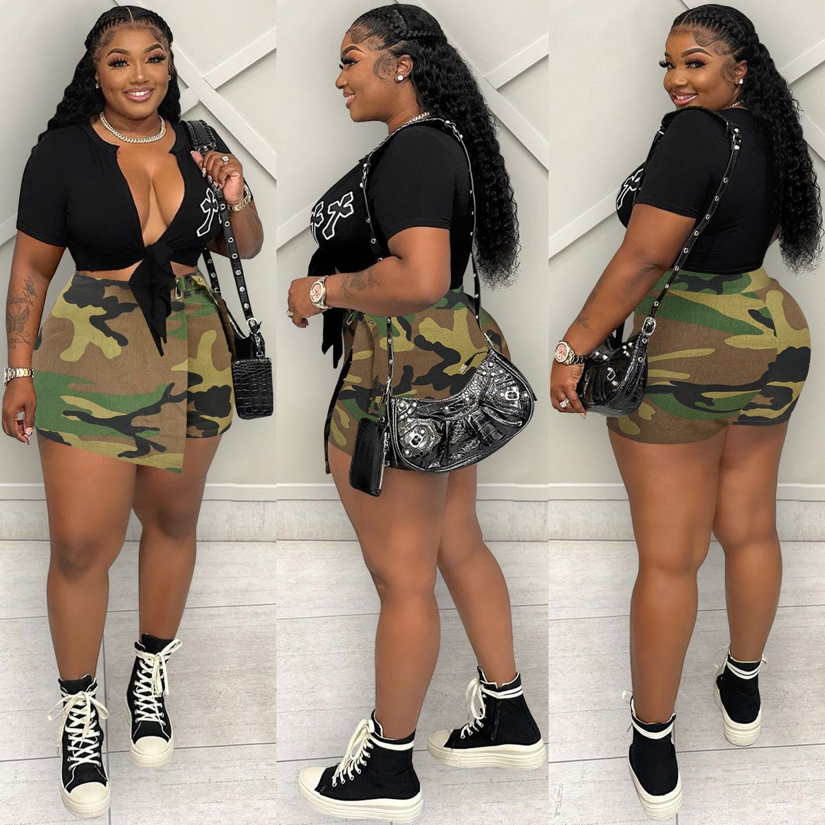 Women's Clothing Women's Fashion Camouflage Irregular Skirt Pants Single Link For Formal & Casual For Women_ecoleips.com