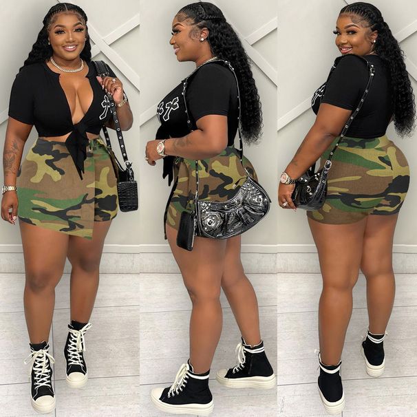 Women's Clothing Women's Fashion Camouflage Irregular Skirt Pants Single Link For Formal & Casual For Women_ecoleips.com