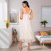 Women's Clothing Lace Stitching White Suspender Dress Dress V Neck_ecoleips.com
