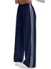 Women's Wide-Leg Yoga Pants With Side Drawstring & Double Webbing | Loose Fit Casual Athletic Trousers For Lounge & Exercise_ecoleips.com