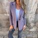 New Women's Casual Wool Lapel Button Pocket Suit Jacket_ecoleips.com
