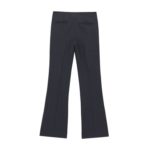 Women’s Clothing New Spring And Autumn French Design Blended Button Down Suit Jacket Flared Pants Fashion Suit_ecoleips.com