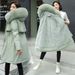 2020 For Women, Mid-Length, Thickened, Korean Style, Slim Fit, Hooded, Large Fur Collar, Down Coat, Plus Size Cotton_ecoleips.com