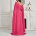 Elegant Off-Shoulder Evening Gown High-Waist Batwing Sleeve Maxi Dress In Vibrant Fuchsia For Red Carpet Galas Weddings (Stretch Poly-Spandex Blend)_ecoleips.com