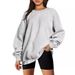 Women's Clothing Women's Oversized Fleece Sweatshirt Long Sleeve Crew Neck Pullover Sweatshirt Casual Shirt Tops_ecoleips.com