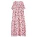 Real Shot Of 2024 Summer Thin Cotton-linen Artistic Loose V-neck Printed Simple Bohemian Mid-length Dress For Women_ecoleips.com