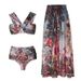 Women's Clothing European And American Style Vacation Beach Swimsuit Women's Retro Print Hot Spring Swimsuit_ecoleips.com