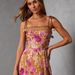 Summer Floral Print Sleeveless Dress For Women, Sexy A-Line High Waist Slit Maxi Dress, Casual Boho Chic Sundress For Beach Party Vacation_ecoleips.com