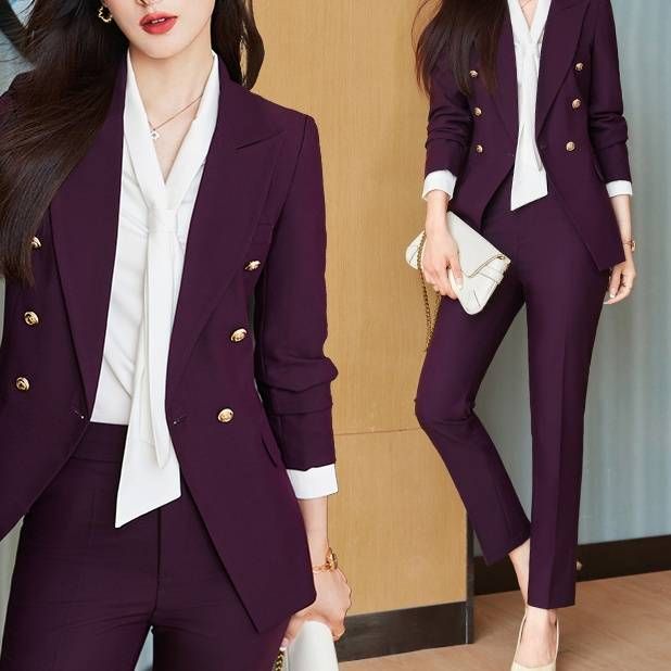 Women's Clothing New Fashion temperament business wear slim suit workwear set_ecoleips.com