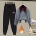 Women's Color-Block Knit Top & Korean Loose Jogger Pants Set - Minimalist Casual Outfit With Contrast Trim_ecoleips.com