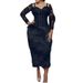 Women's Elegant Lace Long Sleeve Wrap Bust Dress | Fringe Detail & High Waist Office-to-Evening Gown (Black, S-4XL)_ecoleips.com