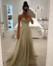 Elegant Gold Foil Strap Maxi Dress For Women - Flowy A-Line Party Dress With Comfortable TR Fabric, S/M/L/XL_ecoleips.com