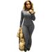 Women's Sexy Sportswear Casual Two Piece Set Tight Fitting Long Sleeved Slightly Flared European American Style Clothing_ecoleips.com