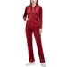 Women's Gold Velvet Two Piece Set Fall Winter Wide Leg Pants With Zipper Hooded Sweatshirt_ecoleips.com