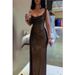 Women's Clothing Women's Slim Silk Dress Gold And Silver Casual Party Dress With Slit Summer For Formal & Casual For Women_ecoleips.com