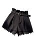 High-waisted Black Lace Patchwork A-line Shorts For Women, 2026 Summer New Style, Pants That Make Petite Figures Look_ecoleips.com