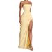 European And American Style Asymmetrical Pleated Strapless Dress Sexy High Slit French Romantic Women's Clothing/Dress_ecoleips.com