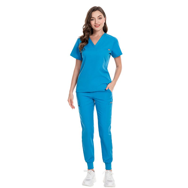Women's Clothing Hospital Hand Washing Suit Dental Clinic Operating Room Nurse Uniform Short Sleeve V Neck Hand Washing Suit_ecoleips.com