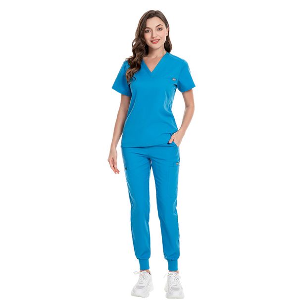 Women's Clothing Hospital Hand Washing Suit Dental Clinic Operating Room Nurse Uniform Short Sleeve V Neck Hand Washing Suit_ecoleips.com