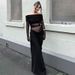 Women's Clothing Autumn And Winter New Fashion One Shoulder Long Sleeved Perspective Mesh Splicing Hip Dress_ecoleips.com