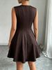 Women Mini Dress Sleeveless Crew Neck Seamed Waist A-Line Dress Chic Spring Summer Casual Date Brunch Club Night Party Dresses_ecoleips.com