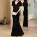 Women's Clothing New Autumn Sequin Waist Fishtail Engagement Dress_ecoleips.com