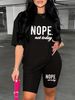 Summer Women's Casual Fashion Letter Print Loose T-shirt+shorts Two-piece Sportswear Suitable For Daily Wear-87_ecoleips.com