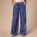 Women's High Waist Drawstring Wide Leg Jeans - Soft Cotton Casual Loose Fit Trousers For Summer (Blue, Sizes 25-30)_ecoleips.com