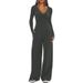 Women's Relaxed Wide-Leg Pants Set – Oversized T-Shirt & Flowy Trousers (XS-XL) – Polyester-Spandex Lounge Wear For Casual & Work From Home_ecoleips.com