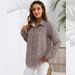 Verve Women's Spring And Autumn Plaid Loose Casual Long Sleeve Shirt With Turn-down Collar_ecoleips.com