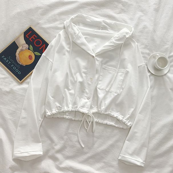 Women's New European American Style Sweatshirt For Spring And Autumn, Loose-fitting, Korean-style, Thin, Hooded, Short_ecoleips.com