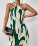 Women's Clothing Dress Women's New Fashion Casual Printing High End Halter Neck Women's Short Skirt_ecoleips.com