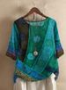 European And American Cross-Border Wish Foreign Trade Women's Fashion Loose Digital Print Casual Top 9185_ecoleips.com