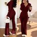 Women's Slim-Fit Zip-Up Tracksuit Set - Stretchy Lounge Pants & Long Sleeve Top - Elegant Casual Outfit (S-Xl) - Soft Brushed Polyester_ecoleips.com