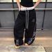 Women's Hip Hop Street Dance Sweatpants Casual Patchwork American Letter Print High Waist Jazz Dance Curved Pants Autumn_ecoleips.com