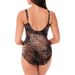 Plus Size Women's One Piece Swimsuit Leaf Pattern Elegant Extra Large Bikini_ecoleips.com