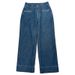 White Micro-elastic High-waisted Women's Jeans For Spring And Summer, Vintage Washed, High-end Blue Wide-leg Cropped_ecoleips.com