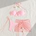 Women's Clothing Two Piece Swimsuit Sexy Bikini Three Piece Swimwear Polyester Regular Fit For All Seasons_ecoleips.com