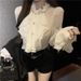 Purely Alluring Style, Elaborately Embellished Diamonds, Long-Sleeved Shirt For Women, New Fall 2025 Collection,_ecoleips.com